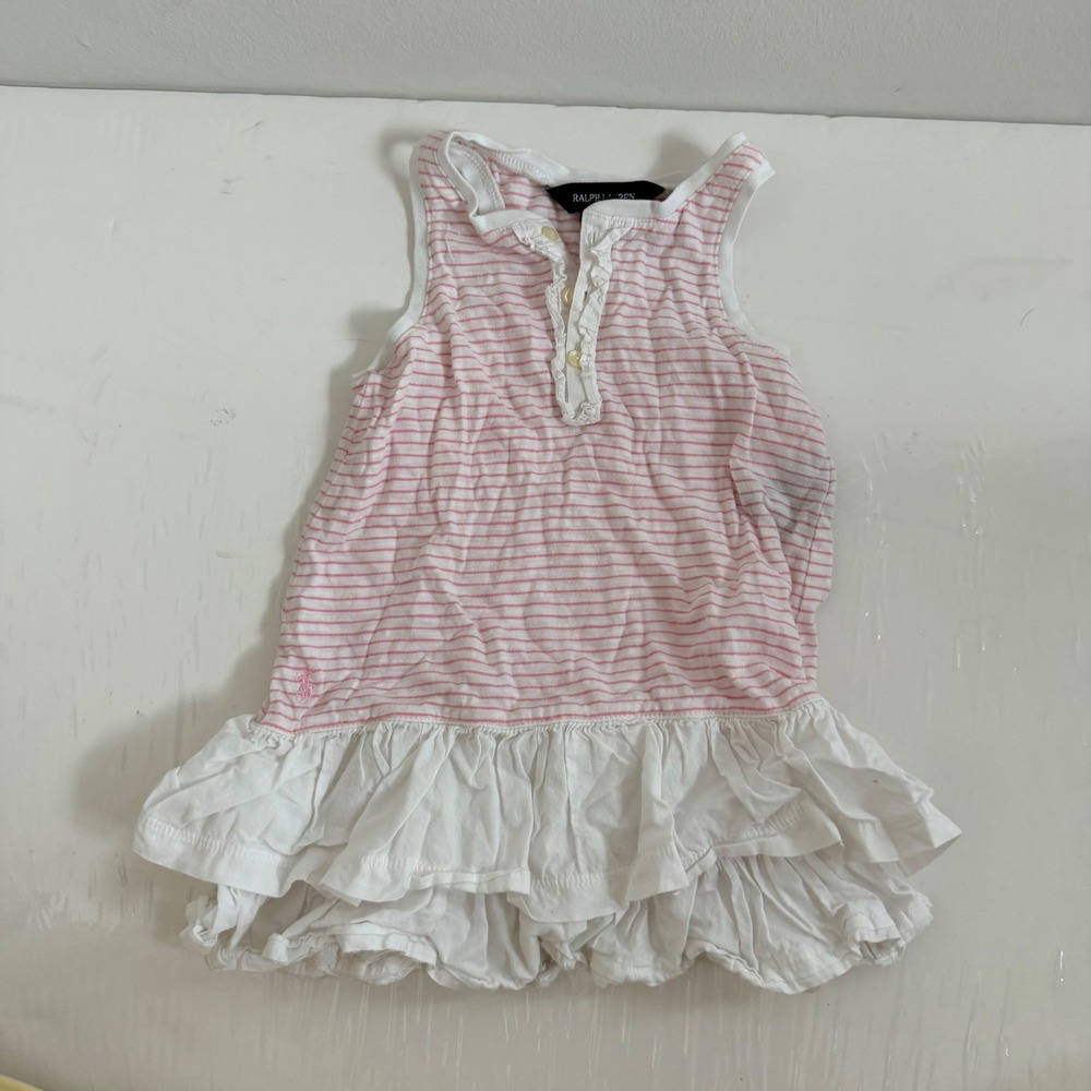 Ralph Lauren Striped Sleeveless Baby Girl Dress Size 24 Months